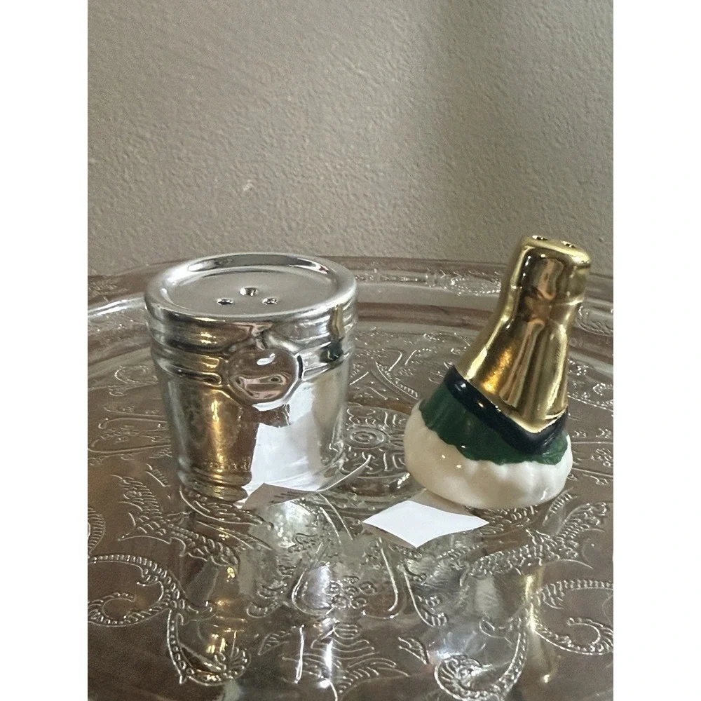 Cracker Barrel Wedding- Ice Bucket Champagne Salt Pepper Shakers Set New